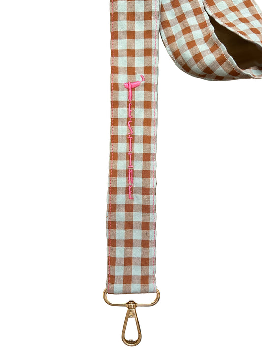 Cuelga móvil marrón y azul