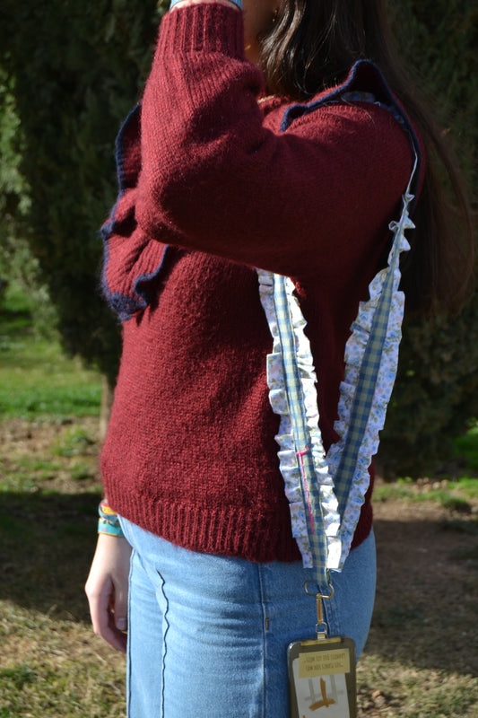 Cuelga móvil volantes azul