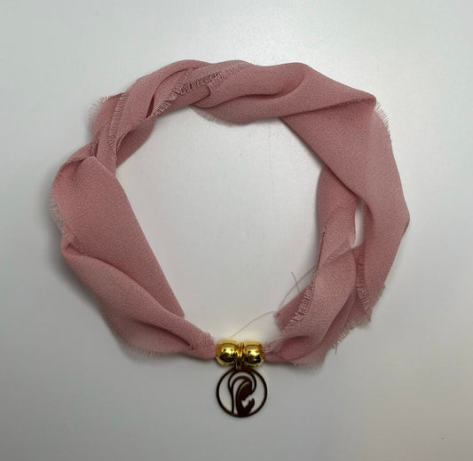 Pulsera/Choker rosa empolvado