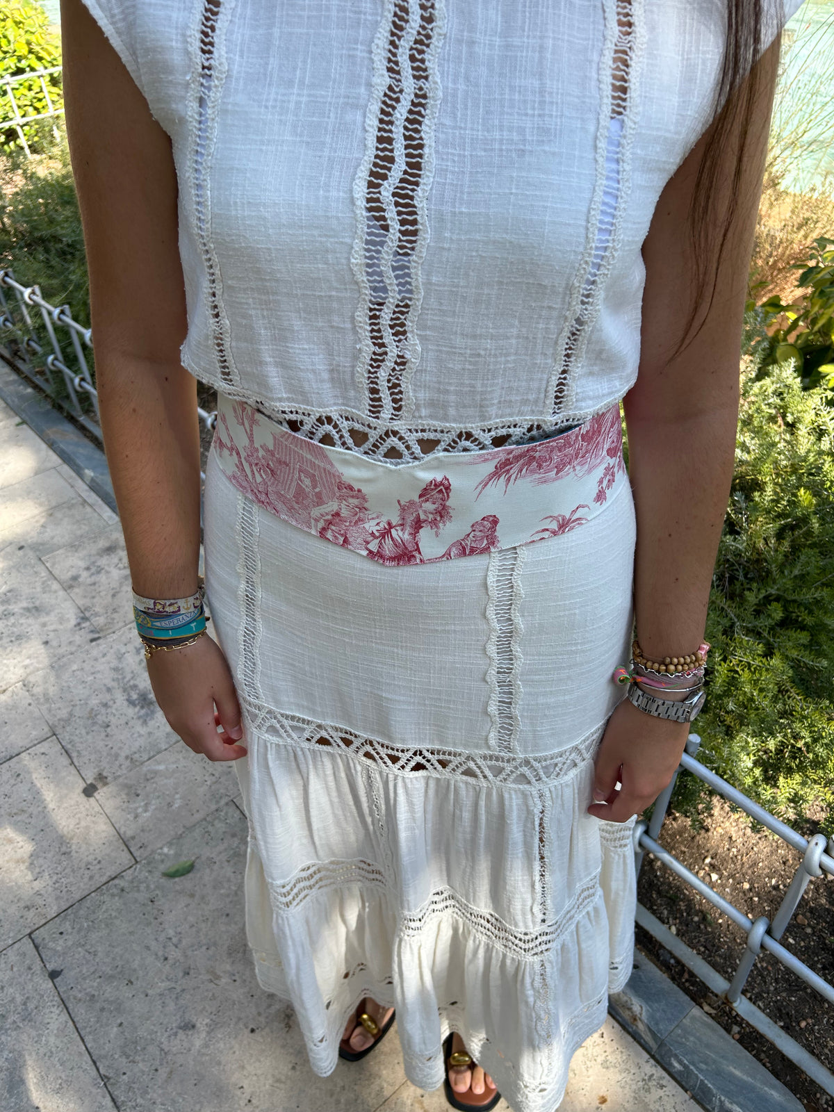 Fajín reversible azul y rosa