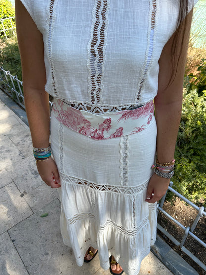 Fajín reversible azul y rosa