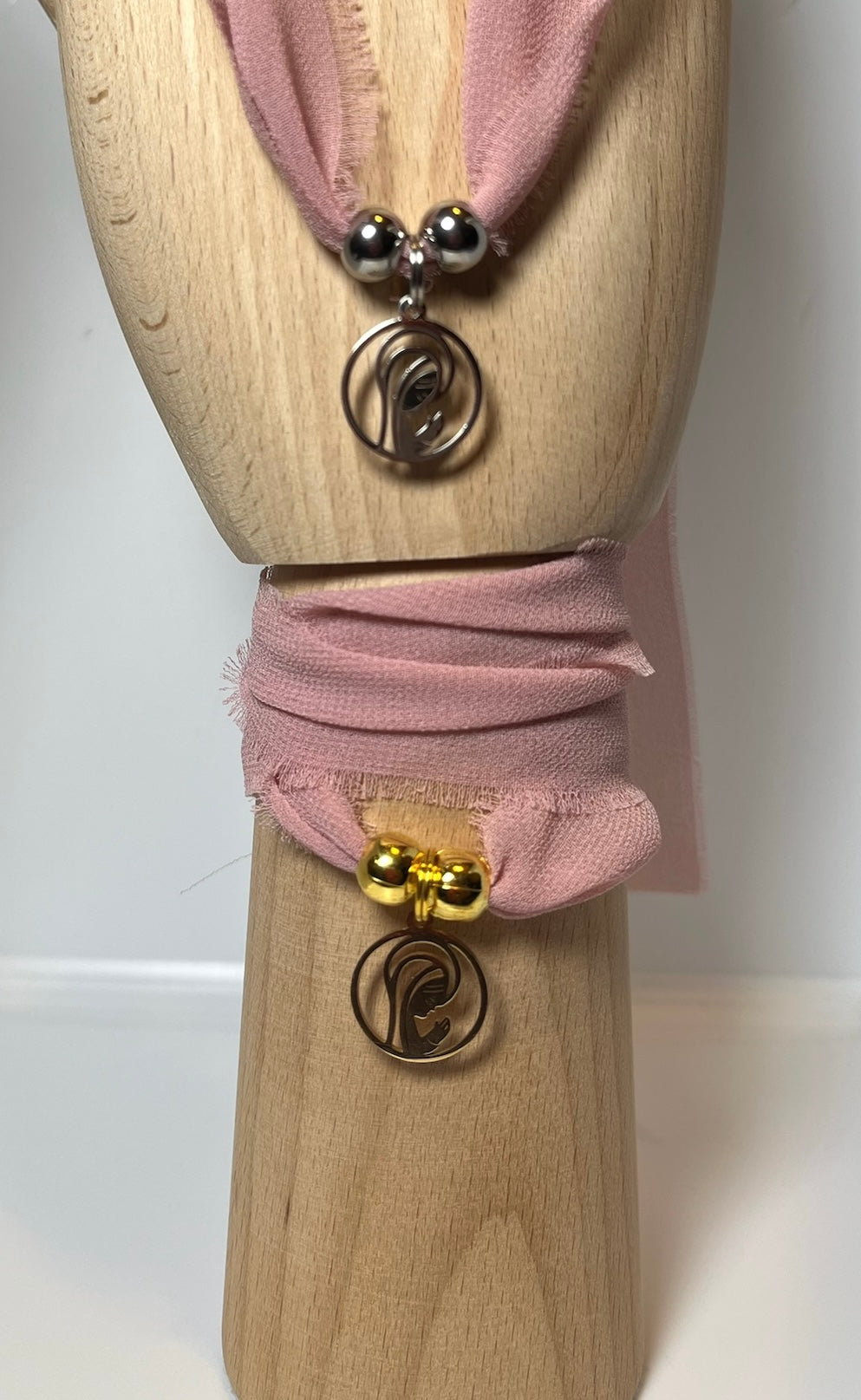 Pulsera/Choker rosa empolvado