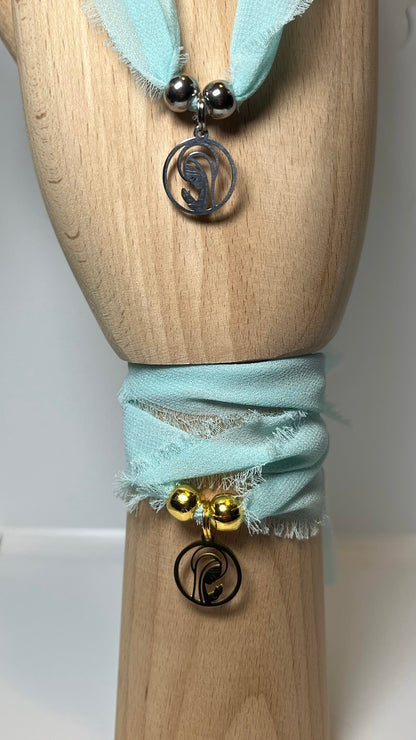 Pulsera/Choker azul turquesa