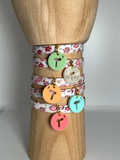 Pulsera cinta flores rosas