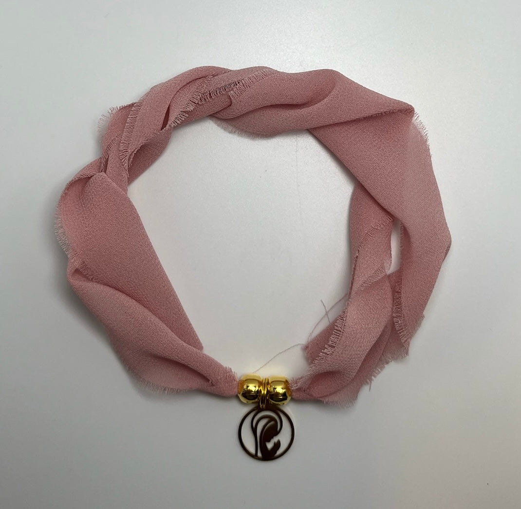 Pulsera/Choker rosa empolvado