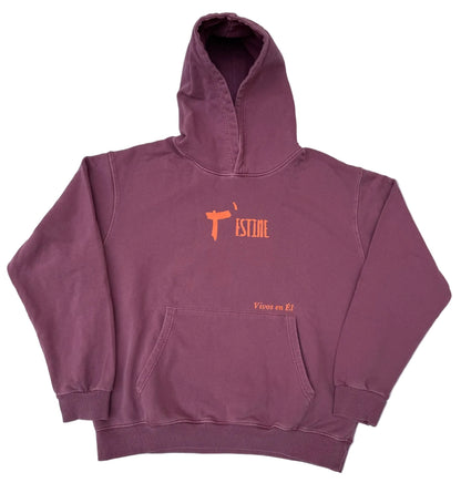 Con la cruz a cuestas hoodie burdeos y naranja