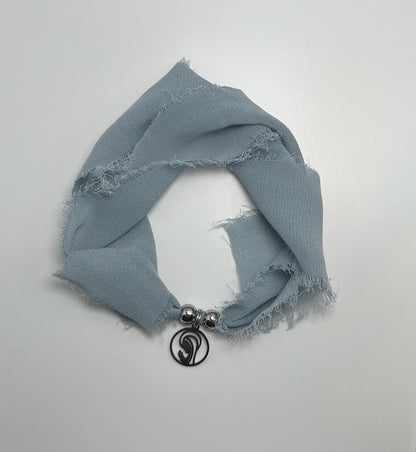 Pulsera/Choker azul grisáceo