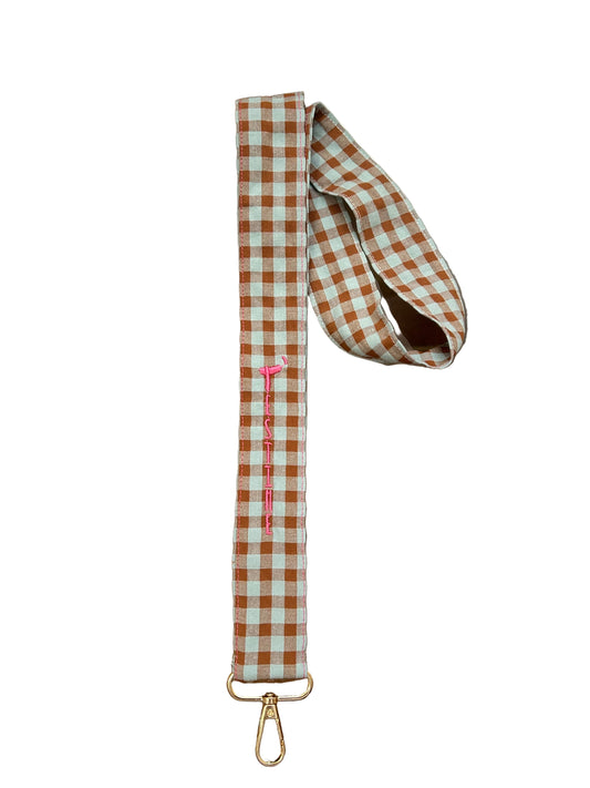 Cuelga móvil marrón y azul