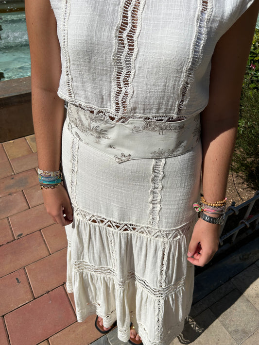 Fajín reversible granate y blanco