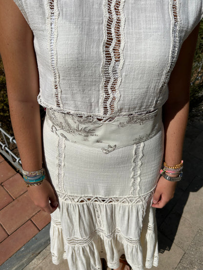 Fajín reversible granate y blanco