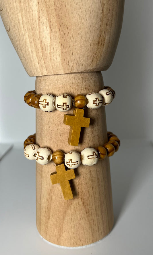 Pulsera bolas de madera