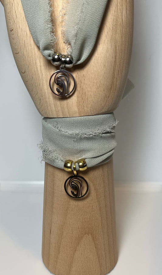 Pulsera/Choker verde oliva