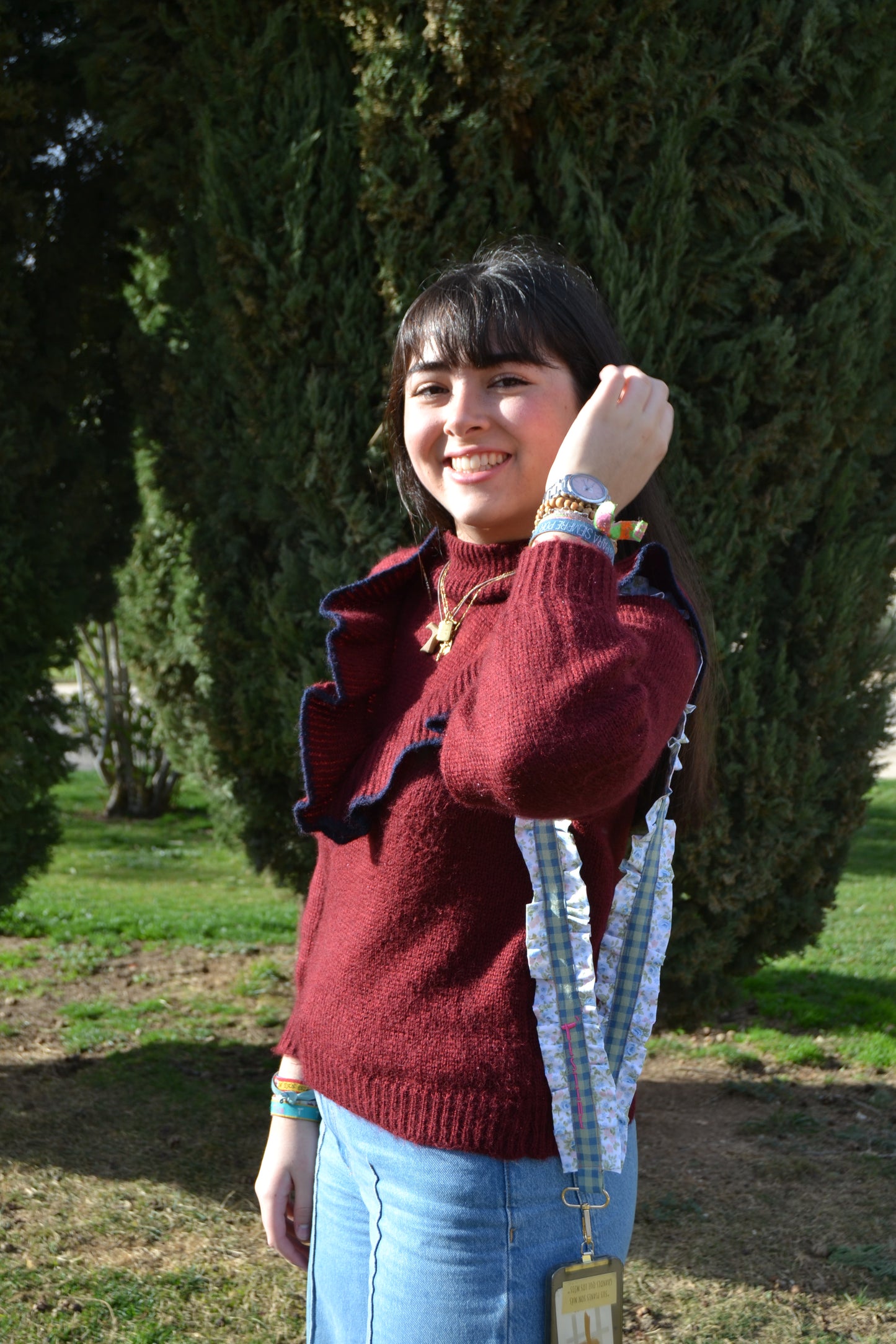 Cuelga móvil volantes azul