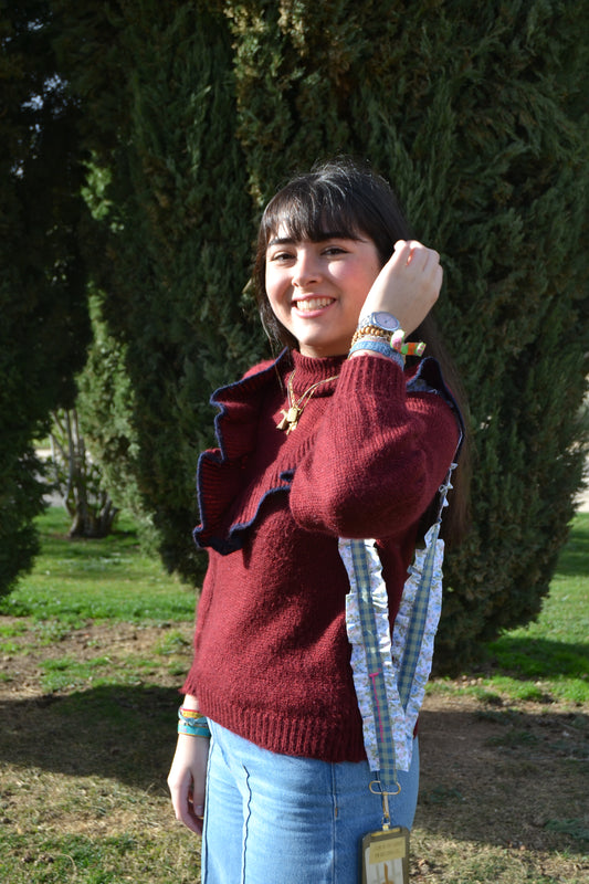 Cuelga móvil volantes azul